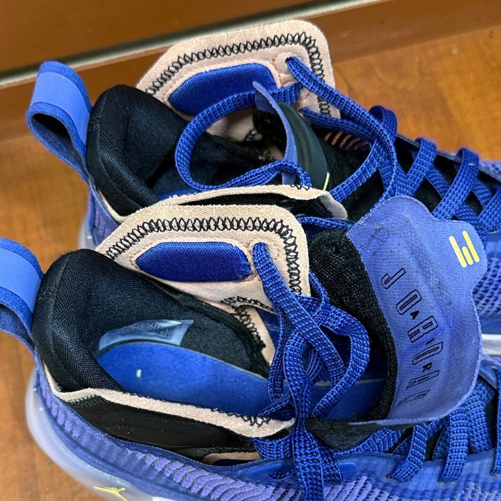 Jordan Women's Athletic High-Top Sneakers in Royal Blue and White - Picture 9 of 9